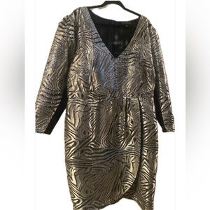 NWT Eloquii Silver & Black Knee Length Dress